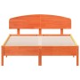 Estructura de cama sin colchón madera maciza marrón 135x190 cm