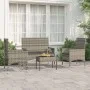 4-teiliges Gartenmöbel-Set und graue synthetische Rattankissen von vidaXL, Gartensets - Ref: Foro24-319497, Preis: 175,14 €, ...