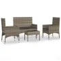 4-teiliges Gartenmöbel-Set und graue synthetische Rattankissen von vidaXL, Gartensets - Ref: Foro24-319497, Preis: 175,14 €, ...