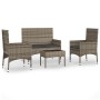 4-teiliges Gartenmöbel-Set und graue synthetische Rattankissen von vidaXL, Gartensets - Ref: Foro24-319497, Preis: 176,72 €, ...