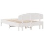 Estructura de cama sin colchón madera maciza blanca 120x190 cm