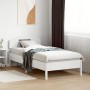 Estructura de cama sin colchón madera maciza blanca 90x190 cm