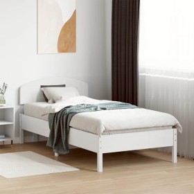 Estructura de cama sin colchón madera maciza blanca 90x190 cm