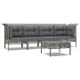 5-piece garden furniture set with gray synthetic rattan cushions by vidaXL, Garden sets - Ref: Foro24-3187477, Price: 276,11 ...