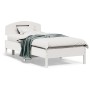 Estructura de cama sin colchón madera maciza blanca 90x190 cm
