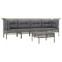 5-piece garden furniture set with gray synthetic rattan cushions by vidaXL, Garden sets - Ref: Foro24-3187477, Price: 297,08 ...