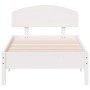 Estructura de cama sin colchón madera maciza blanca 90x190 cm