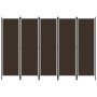 Biombo divisor de 5 paneles marrón 250x180 cm