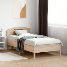 Estructura de cama sin colchón madera maciza pino 75x190 cm
