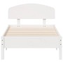 Estructura de cama sin colchón madera maciza blanca 75x190 cm
