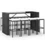 Garden table and high stools 9 pieces and black PE rattan cushions by vidaXL, Garden sets - Ref: Foro24-3187623, Price: 493,9...