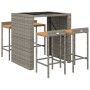 Bartisch und Gartenhocker 5 Stück Akazienholz PE Rattan grau von vidaXL, Gartensets - Ref: Foro24-3187685, Preis: 338,12 €, R...