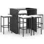 Garden table and high stools and cushions 7 pieces black PE rattan by vidaXL, Garden sets - Ref: Foro24-3187621, Price: 415,2...