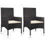Garden set with 4-piece black synthetic rattan cushions by vidaXL, Garden sets - Ref: Foro24-319500, Price: 184,90 €, Discoun...