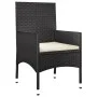 Garden set with 4-piece black synthetic rattan cushions by vidaXL, Garden sets - Ref: Foro24-319500, Price: 183,10 €, Discoun...