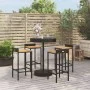 Mesa bar y taburetes jardín 5 pzas madera acacia ratán PE negro by vidaXL, Garden sets - Ref: Foro24-3187716, Price: 245,50 €...