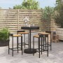 Mesa bar y taburetes jardín 5 pzas madera acacia ratán PE negro by vidaXL, Garden sets - Ref: Foro24-3187716, Price: 248,51 €...