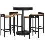 Mesa bar y taburetes jardín 5 pzas madera acacia ratán PE negro by vidaXL, Garden sets - Ref: Foro24-3187716, Price: 245,50 €...