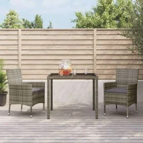 3-piece garden dining set with gray synthetic rattan cushions by vidaXL, Garden sets - Ref: Foro24-3187332, Price: 213,41 €, ...