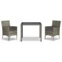 3-piece garden dining set with gray synthetic rattan cushions by vidaXL, Garden sets - Ref: Foro24-3187332, Price: 213,41 €, ...