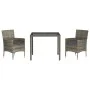 3-piece garden dining set with gray synthetic rattan cushions by vidaXL, Garden sets - Ref: Foro24-3187332, Price: 213,41 €, ...