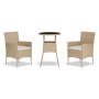 Garden table and chairs 3 pieces and beige synthetic rattan cushions by vidaXL, Garden sets - Ref: Foro24-3187420, Price: 193...