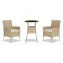 Garden table and chairs 3 pieces and beige synthetic rattan cushions by vidaXL, Garden sets - Ref: Foro24-3187420, Price: 182...