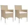 Garden table and chairs 3 pieces and beige synthetic rattan cushions by vidaXL, Garden sets - Ref: Foro24-3187420, Price: 182...