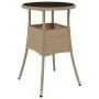 Garden table and chairs 3 pieces and beige synthetic rattan cushions by vidaXL, Garden sets - Ref: Foro24-3187420, Price: 182...
