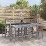 Garden table and high stools 9 pieces and gray PE rattan cushions by vidaXL, Garden sets - Ref: Foro24-3187638, Price: 372,46...