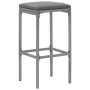 Garden table and high stools 9 pieces and gray PE rattan cushions by vidaXL, Garden sets - Ref: Foro24-3187638, Price: 372,46...