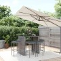 Hoher Gartentisch und Hocker und Kissen 7 Stk. PE Rattangrau von vidaXL, Gartensets - Ref: Foro24-3187622, Preis: 408,07 €, R...