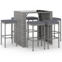 Hoher Gartentisch und Hocker und Kissen 7 Stk. PE Rattangrau von vidaXL, Gartensets - Ref: Foro24-3187622, Preis: 408,07 €, R...