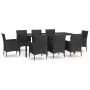9-teiliges Garten-Essset und schwarze Kissen aus synthetischem Rattan von vidaXL, Gartensets - Ref: Foro24-3187329, Preis: 69...