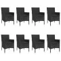 9-piece garden dining set and black synthetic rattan cushions by vidaXL, Garden sets - Ref: Foro24-3187329, Price: 698,55 €, ...