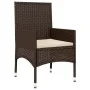4-teiliges Gartenmöbel-Set und braune synthetische Rattankissen von vidaXL, Gartensets - Ref: Foro24-319495, Preis: 169,57 €,...