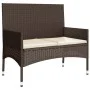 4-teiliges Gartenmöbel-Set und braune synthetische Rattankissen von vidaXL, Gartensets - Ref: Foro24-319495, Preis: 169,57 €,...