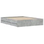 Cama con cajones madera ingeniería gris hormigón 140x200 cm
