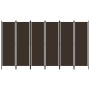 Biombo divisor de 6 paneles marrón 300x180 cm