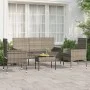 4-teiliges Gartenmöbel-Set und graue synthetische Rattankissen von vidaXL, Gartensets - Ref: Foro24-319501, Preis: 188,81 €, ...
