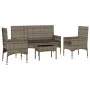 4-teiliges Gartenmöbel-Set und graue synthetische Rattankissen von vidaXL, Gartensets - Ref: Foro24-319501, Preis: 188,81 €, ...