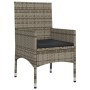 Set de muebles de jardín 4 pzas y cojines ratán sintético gris