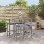 Hoher Gartentisch und Hocker 5 Stück und Kissen PE Rattangrau von vidaXL, Gartensets - Ref: Foro24-3187634, Preis: 243,44 €, ...
