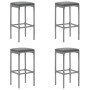 Garden table and high stools 5 pieces with gray PE rattan cushions by vidaXL, Garden sets - Ref: Foro24-3187634, Price: 243,4...