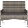 2-seater garden bench with gray synthetic rattan cushions by vidaXL, garden benches - Ref: Foro24-319489, Price: 85,85 €, Dis...