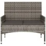 2-seater garden bench with gray synthetic rattan cushions by vidaXL, garden benches - Ref: Foro24-319489, Price: 87,00 €, Dis...