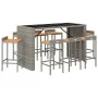 Bartisch und Gartenhocker 9 Stück Akazienholz PE Rattan grau von vidaXL, Gartensets - Ref: Foro24-3187689, Preis: 485,10 €, R...