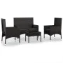 Gartenset mit Kissen 4-teilig synthetisches Rattan schwarz von vidaXL, Gartensets - Ref: Foro24-319498, Preis: 205,81 €, Raba...