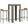 Garden table and high stools 3 pieces wood and PE rattan gray by vidaXL, Garden sets - Ref: Foro24-3187707, Price: 189,73 €, ...