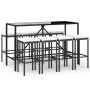 Garden table and high stools 9 pieces and black PE rattan cushions by vidaXL, Garden sets - Ref: Foro24-3187637, Price: 366,6...